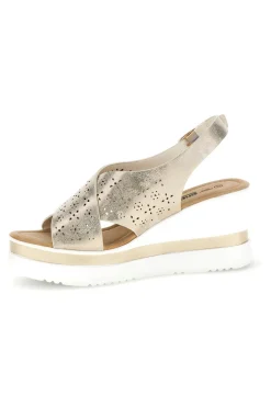 Sandali beige con fasce incrociate e memory soft Energy E489