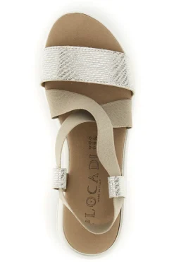 Sandali beige con fascia effetto intrecciato Plocadi 452045
