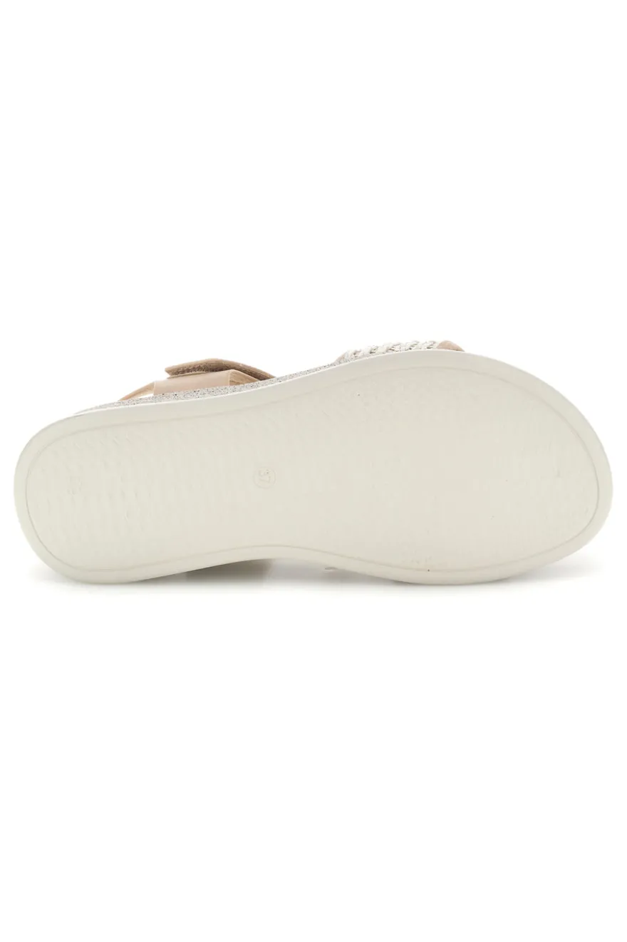 Sandali beige con fascia intrecciata suola comfort Plocadi Bza9052612
