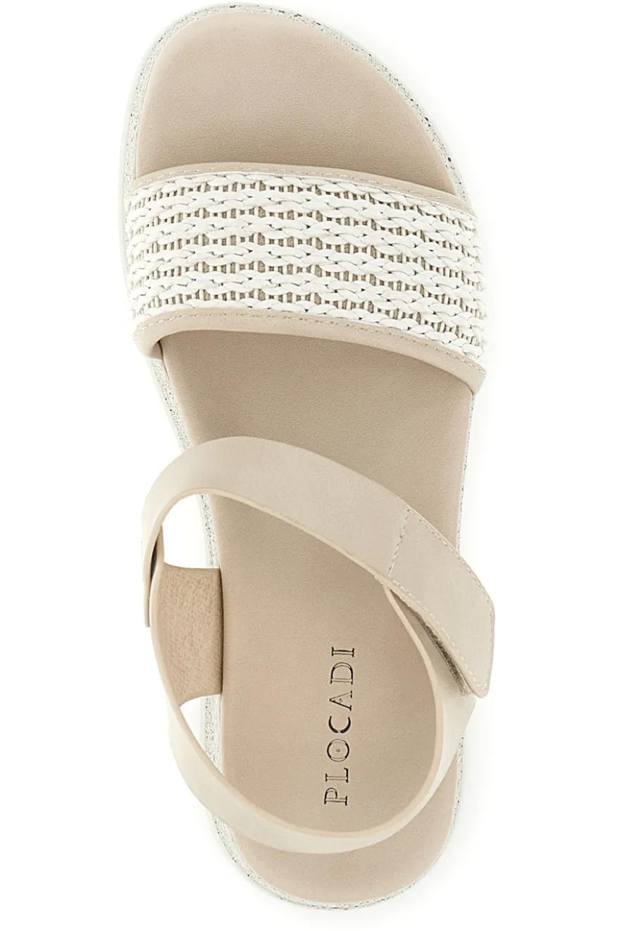 Sandali beige con fascia intrecciata suola comfort Plocadi Bza9052612