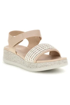 Sandali beige con fascia intrecciata suola comfort Plocadi Bza9052612