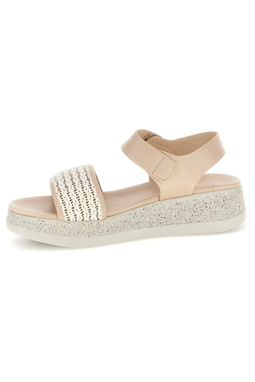 Sandali beige con fascia intrecciata suola comfort Plocadi Bza9052612