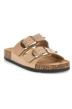 Sandali beige con fibbie e borchie Me & me 15617