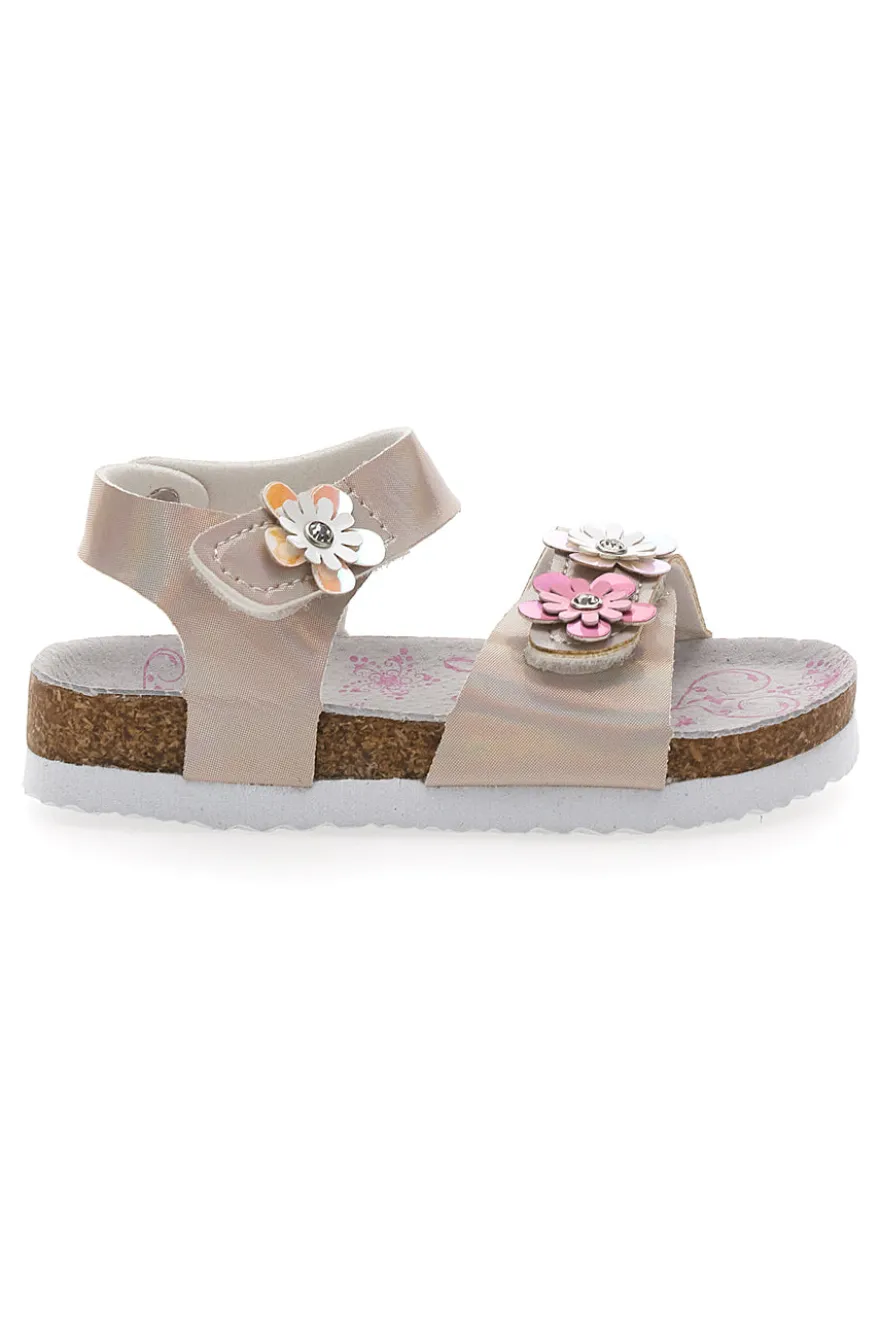 Sandali beige con fiori PITT KIDS 14330