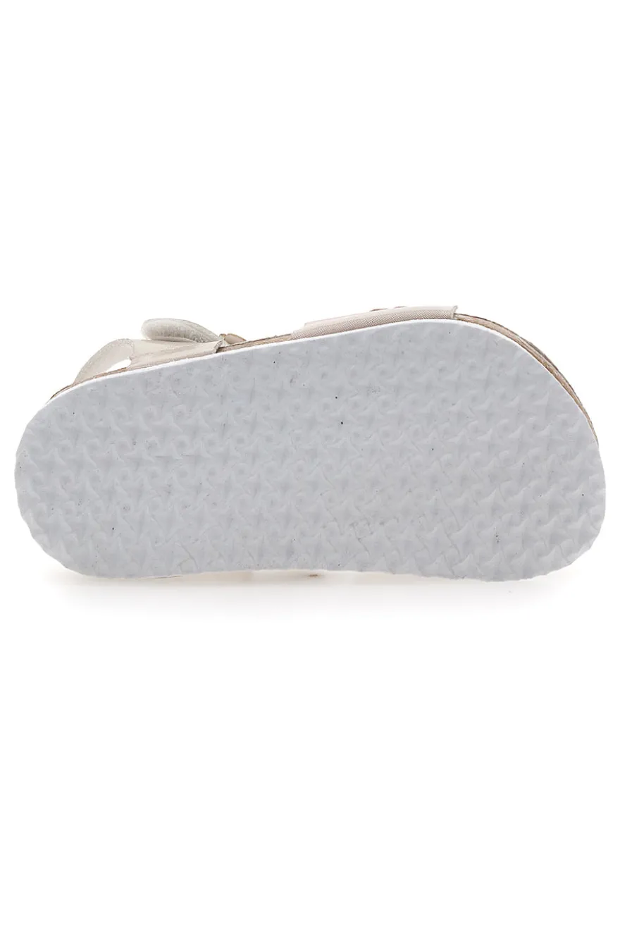Sandali beige con fiori PITT KIDS 14330