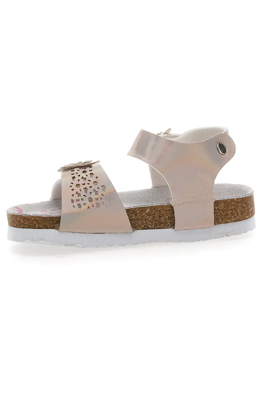 Sandali beige con fiori PITT KIDS 14330