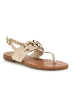 Sandali beige con infradito e morsetto The first chic PREA3572