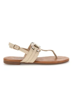 Sandali beige con infradito e morsetto The first chic PREA3572