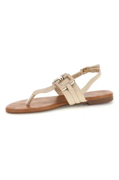 Sandali beige con infradito e morsetto The first chic PREA3572