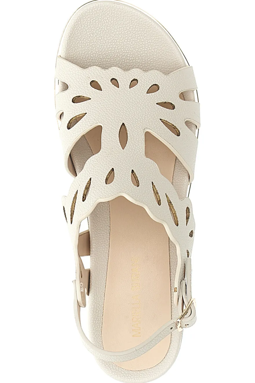 Sandali Beige con Intagli Decorativi Marcella Burani K11040