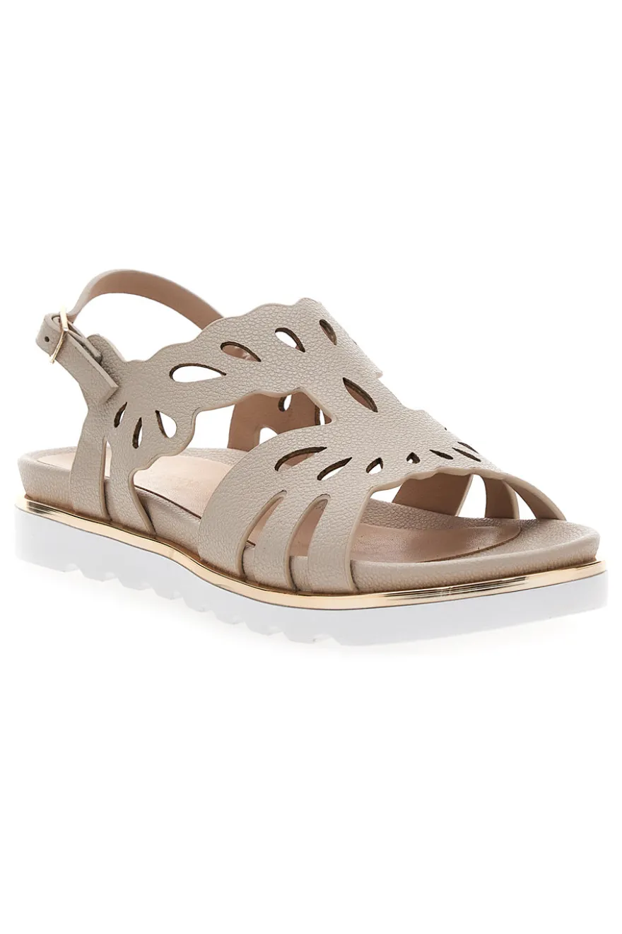 Sandali Beige con Intagli Decorativi Marcella Burani K11040