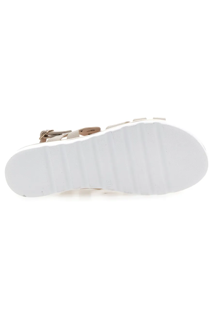 Sandali Beige con Intagli Decorativi Marcella Burani K11040
