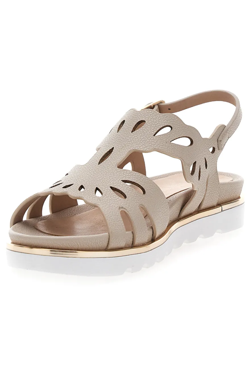 Sandali Beige con Intagli Decorativi Marcella Burani K11040