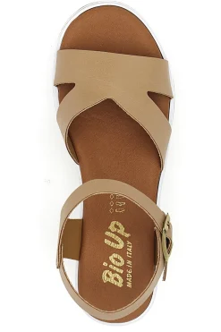 Sandali beige con plantare anatomico e cinturino Bio Up 403