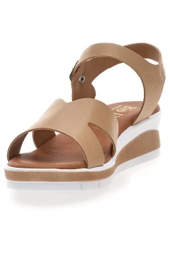 Sandali beige con plantare anatomico e cinturino Bio Up 403