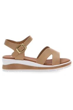 Sandali beige con plantare anatomico e cinturino Bio Up 403