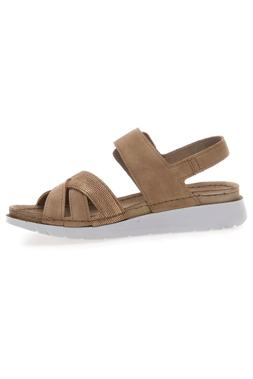 Sandali beige con sottopiede comfort In Blu 47CN