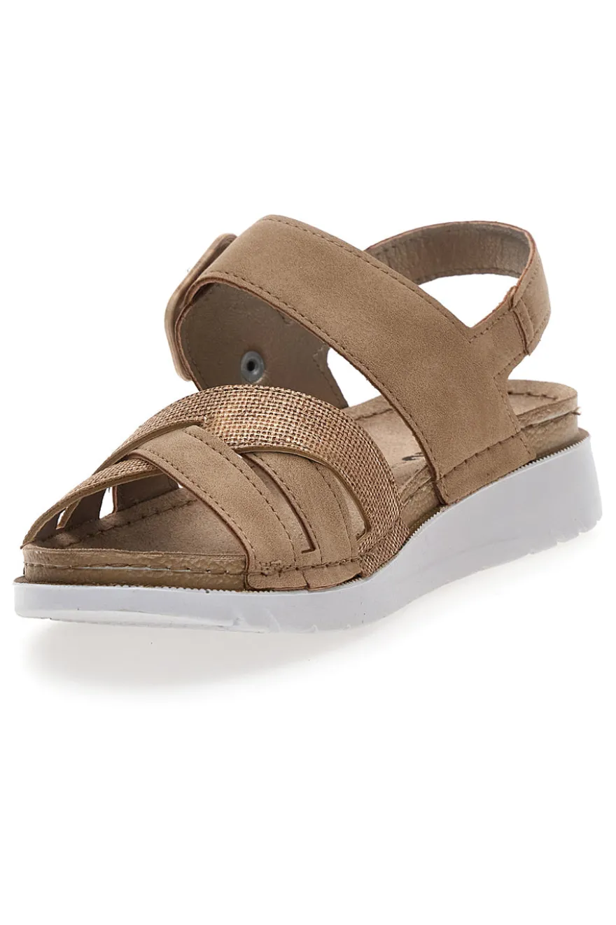 Sandali beige con sottopiede comfort In Blu 47CN