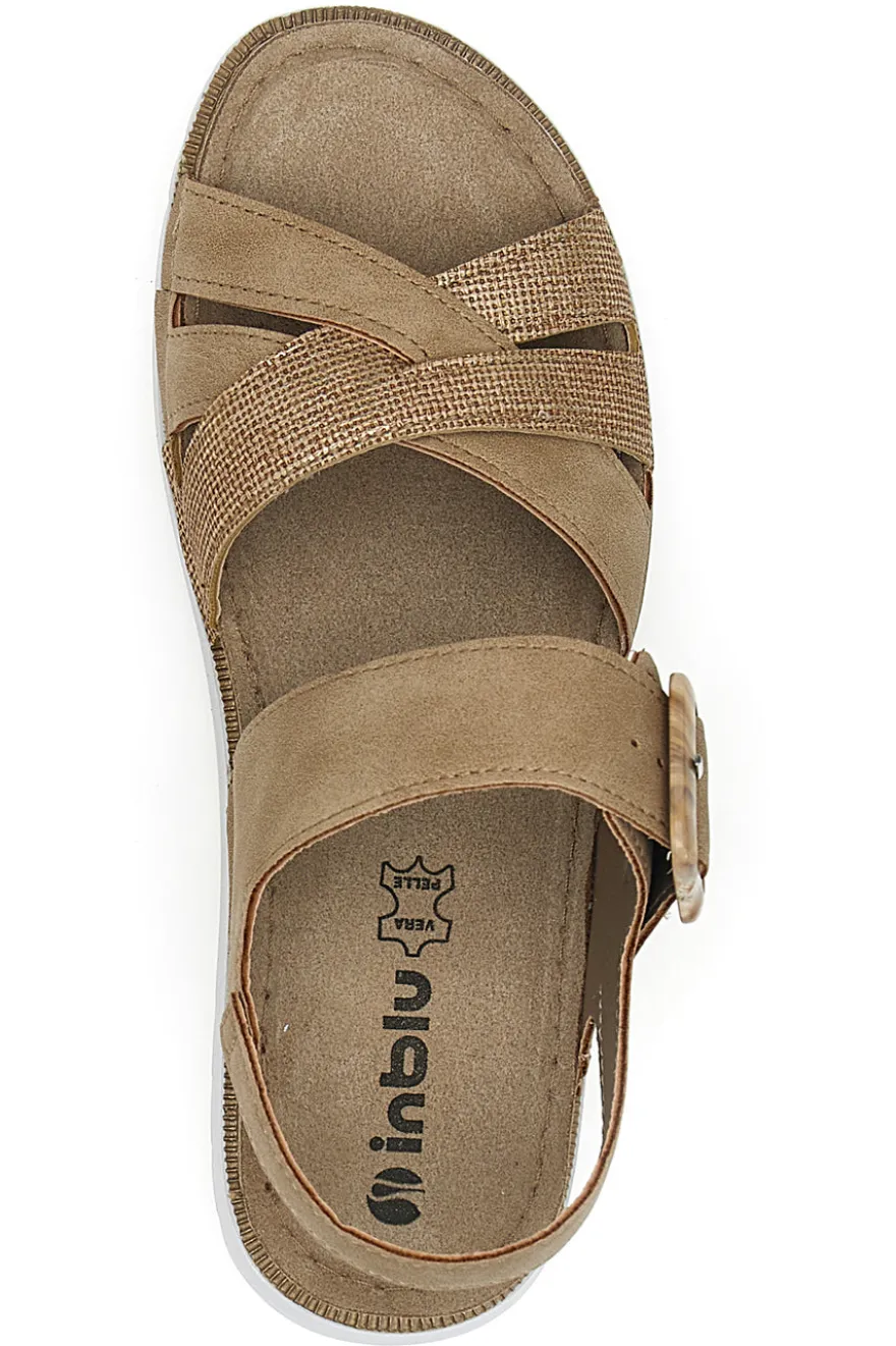 Sandali beige con sottopiede comfort In Blu 47CN
