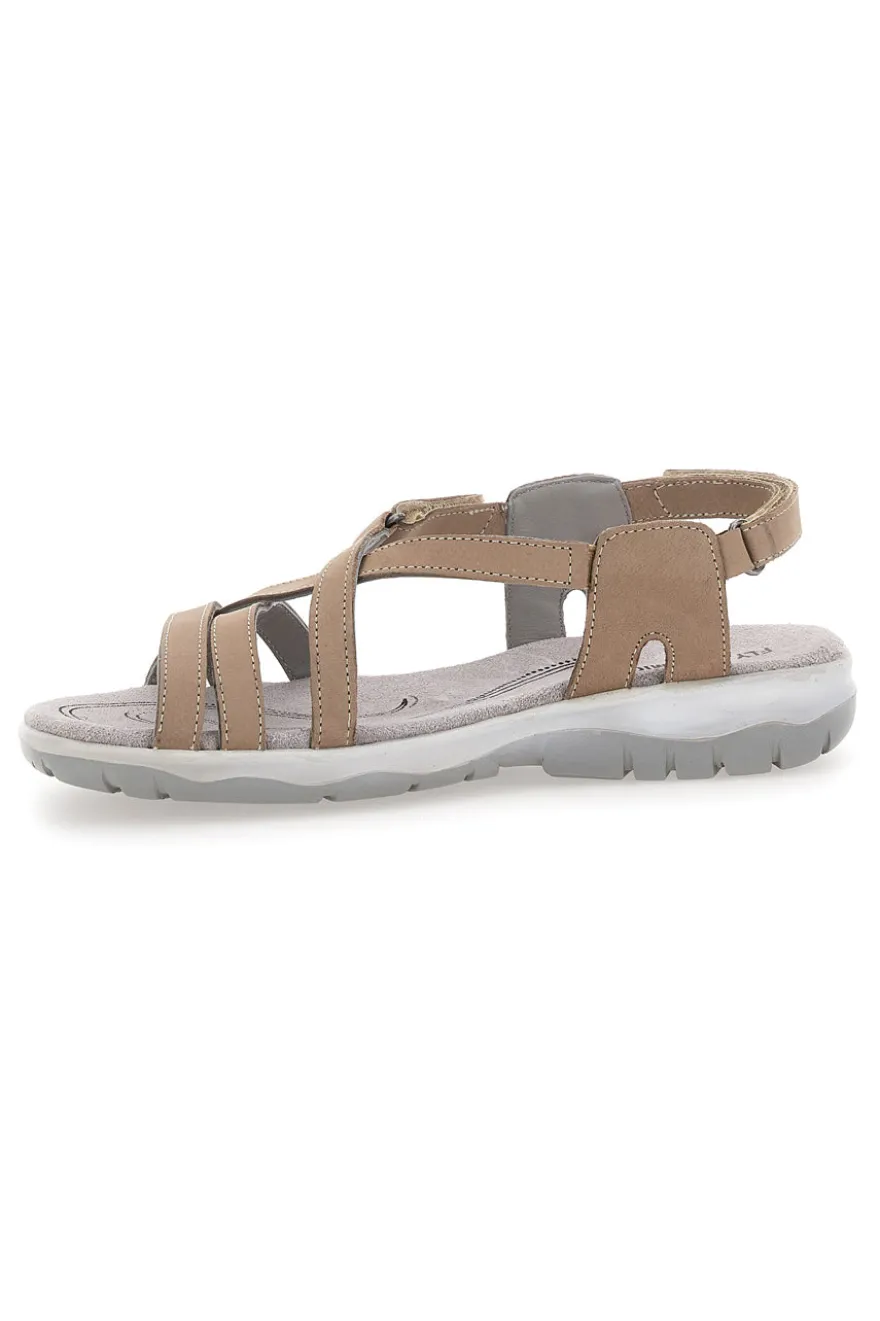Sandali Beige Con Sottopiede in Vera Pelle Fly Dinamic 65