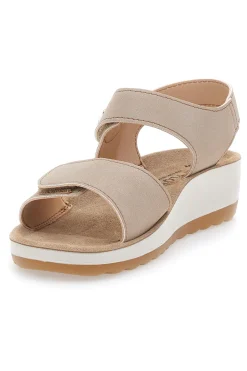 Sandali beige con sottopiede in pelle FLY FLOT 42K23HC