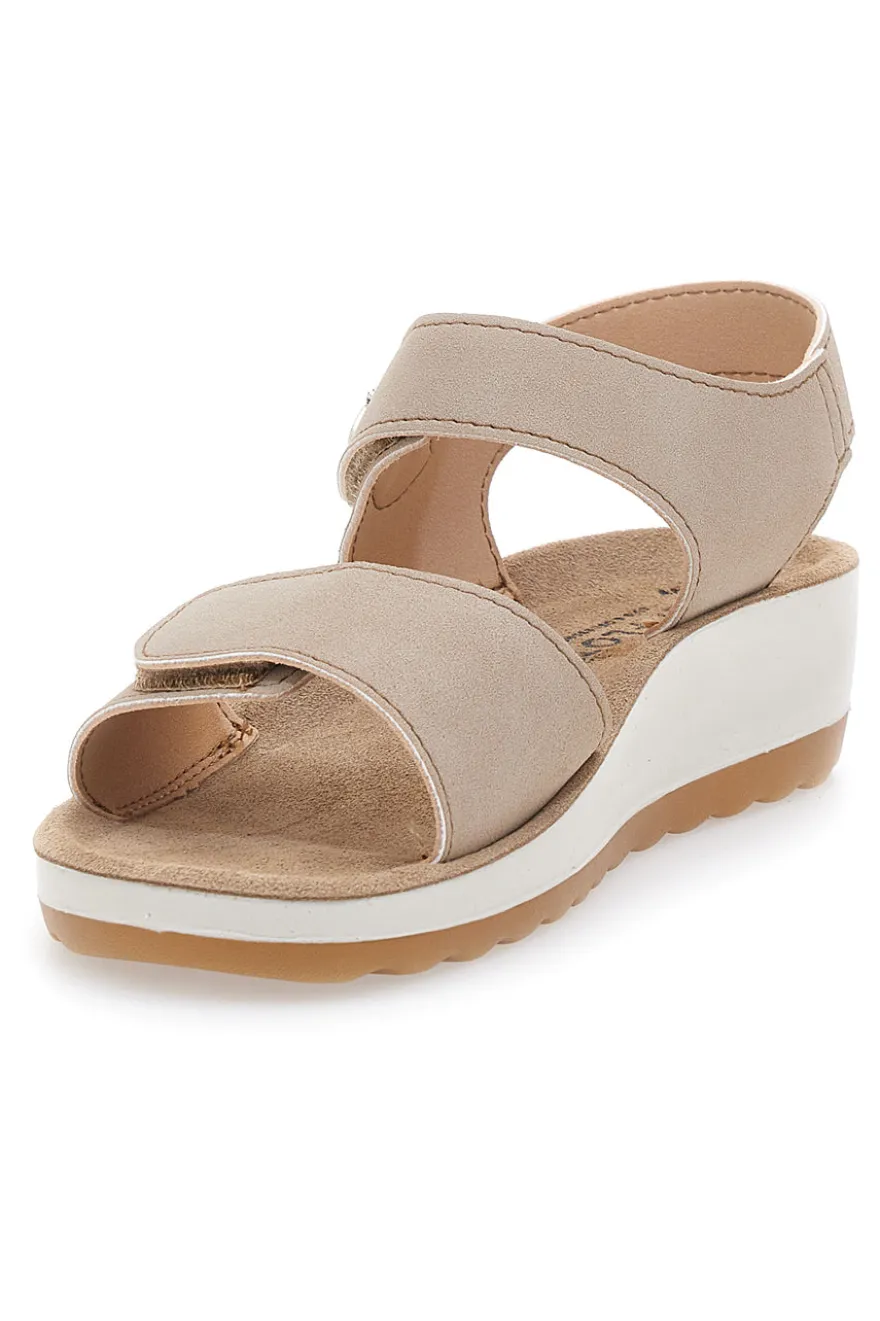 Sandali beige con sottopiede in pelle FLY FLOT 42K23HC