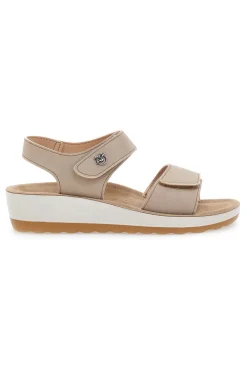 Sandali beige con sottopiede in pelle FLY FLOT 42K23HC