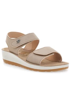 Sandali beige con sottopiede in pelle FLY FLOT 42K23HC