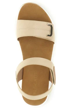 Sandali beige con strappi in velcro suola comfort Plocadi Bza242387a
