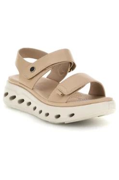 Sandali beige con strappi in velcro suola comfort Plocadi G88382