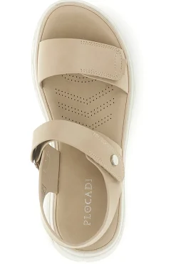 Sandali beige con strappi in velcro suola comfort Plocadi G88382