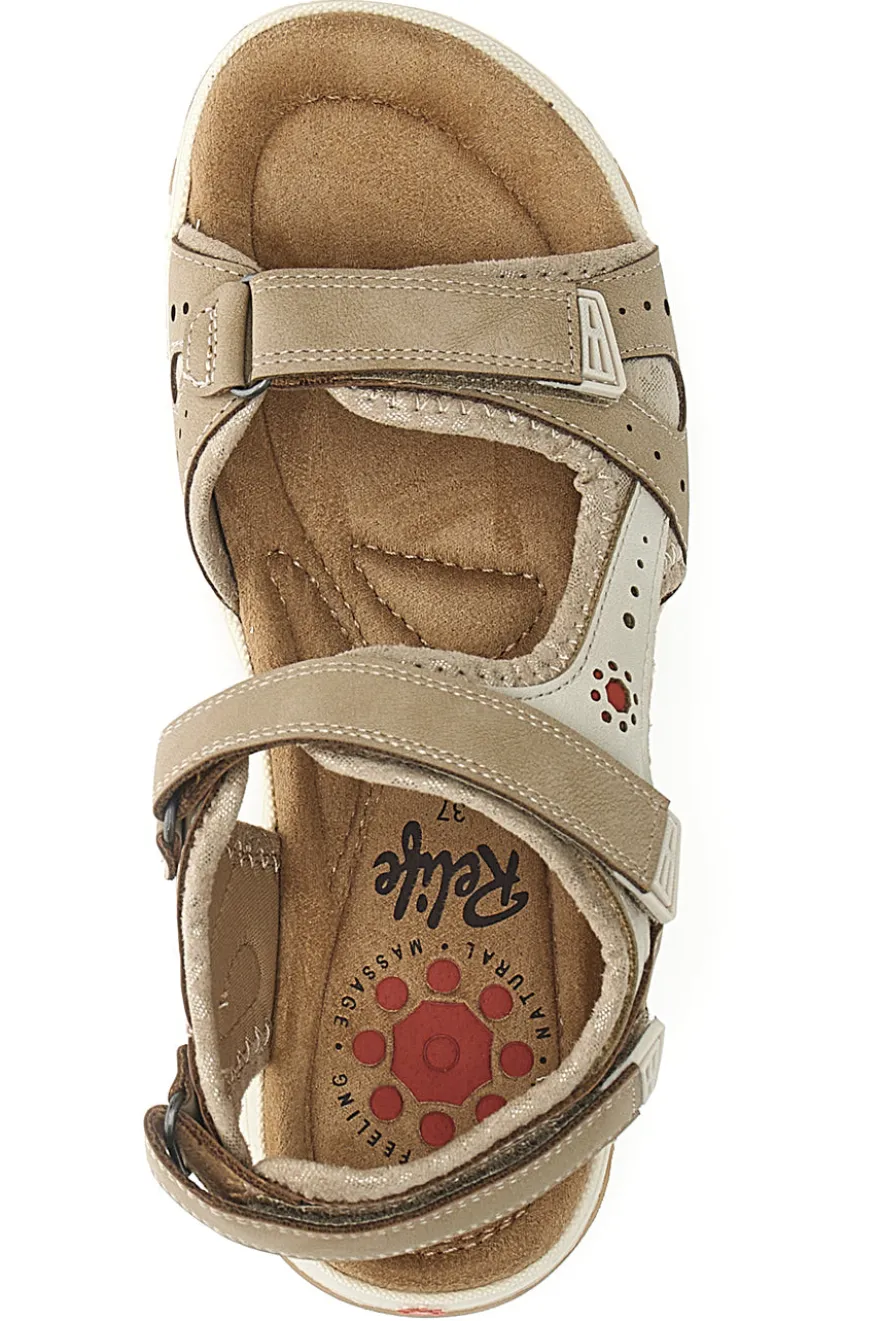 Sandali beige con strappi Relife 68872570701