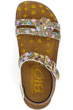 Sandali beige con strass colorati Pittarello Bio 257A007SR