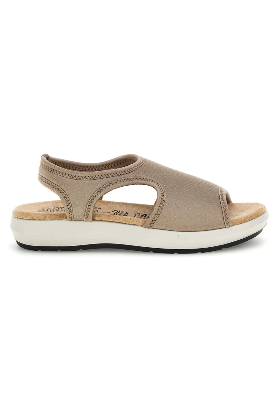Sandali beige con suola antiscivolo e soletta comfort very soft Bio up 01