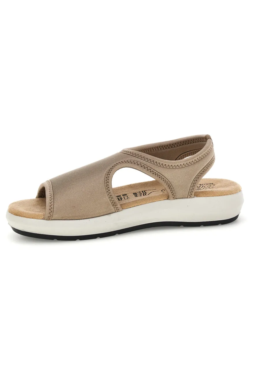 Sandali beige con suola antiscivolo e soletta comfort very soft Bio up 01