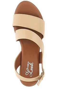 Sandali Beige con Tacco Basso e Tomaia in Pelle PITTARELLO LOOK 243080