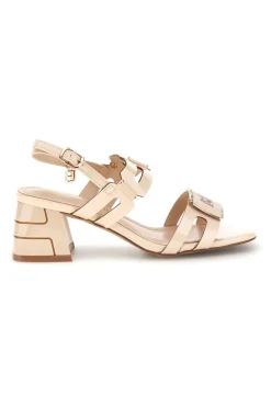 Sandali beige con tacco largo e cinturino Laura biagiotti 9739