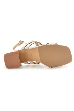 Sandali beige con tacco largo e cinturino Laura biagiotti 9739