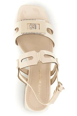 Sandali beige con tacco largo e cinturino Laura biagiotti 9739