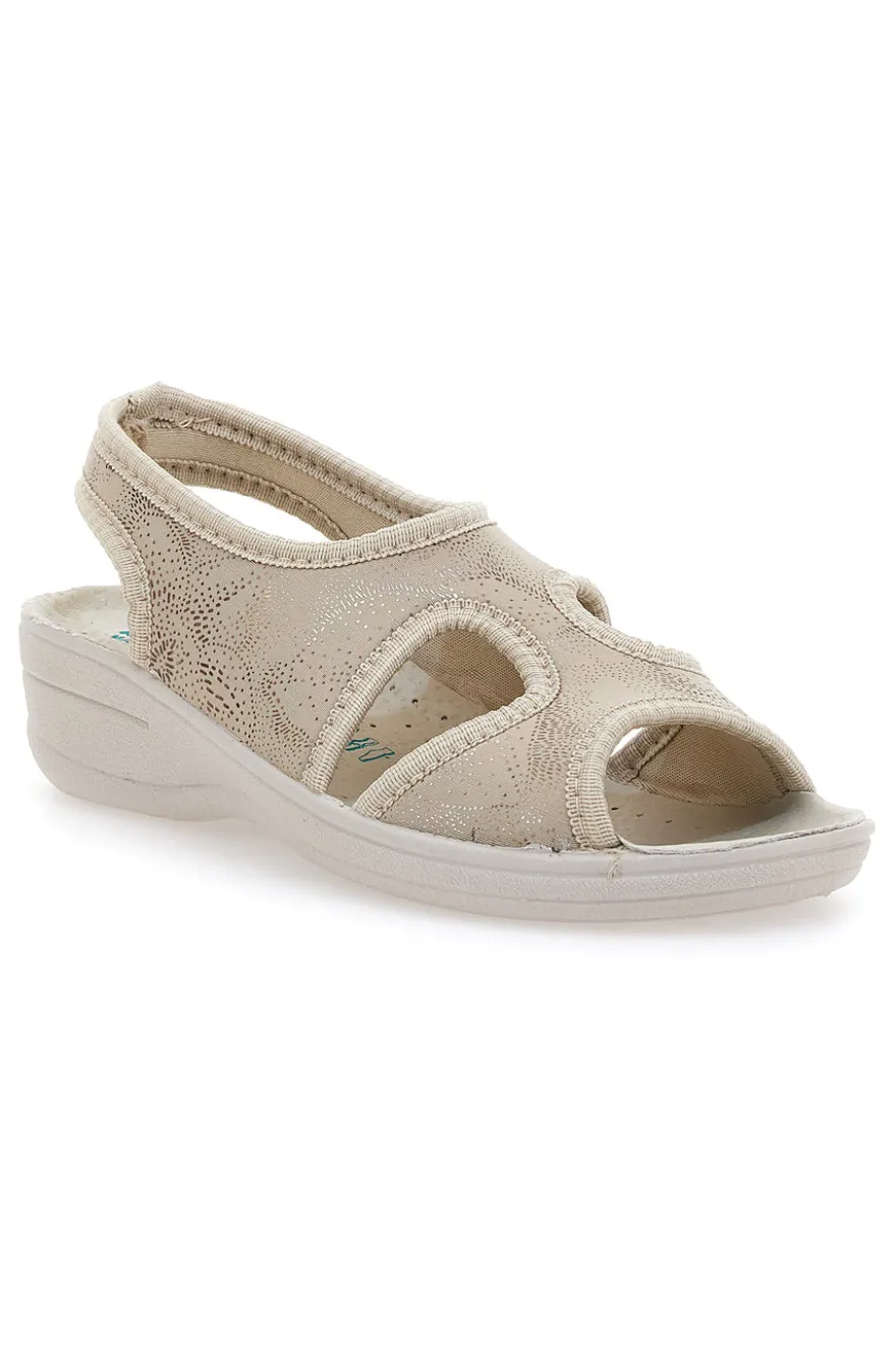 Sandali Beige Con Zeppa Bio Up 1321
