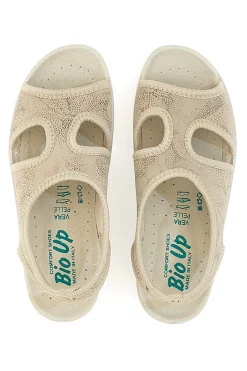 Sandali Beige Con Zeppa Bio Up 1321