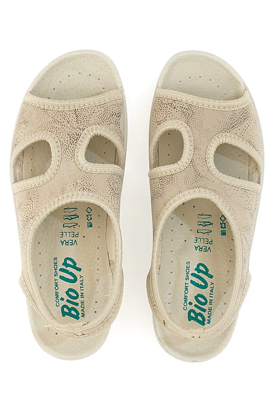 Sandali Beige Con Zeppa Bio Up 1321