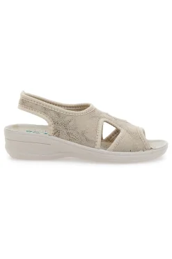 Sandali Beige Con Zeppa Bio Up 1321