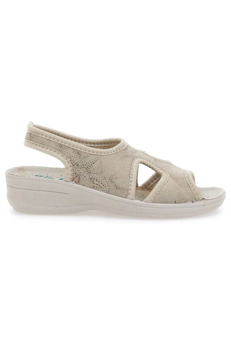 Sandali Beige Con Zeppa Bio Up 1321