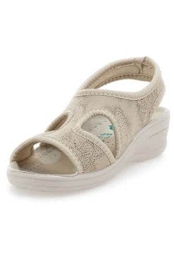 Sandali Beige Con Zeppa Bio Up 1321