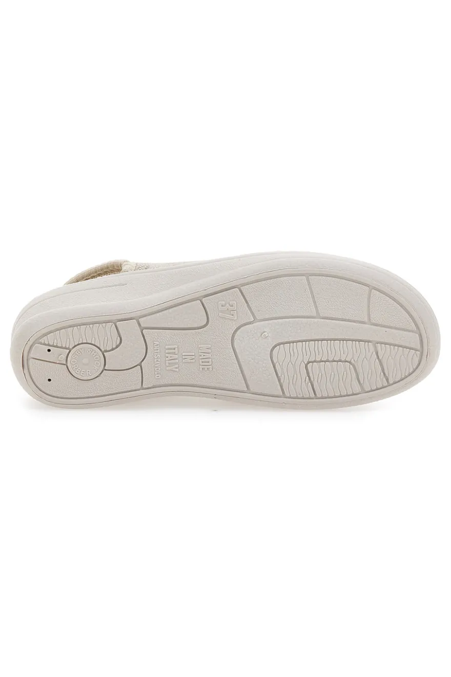 Sandali Beige Con Zeppa Bio Up 1321