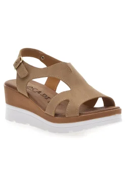 Sandali Beige con Zeppa Bianca e CInturino PLOCADI 11074113