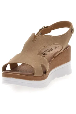 Sandali Beige con Zeppa Bianca e CInturino PLOCADI 11074113