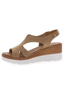 Sandali Beige con Zeppa Bianca e CInturino PLOCADI 11074113