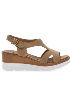 Sandali Beige con Zeppa Bianca e CInturino PLOCADI 11074113
